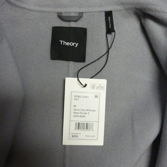 Theory Wool & Cashmere-Blend Robe Coat - Picture 10 of 10